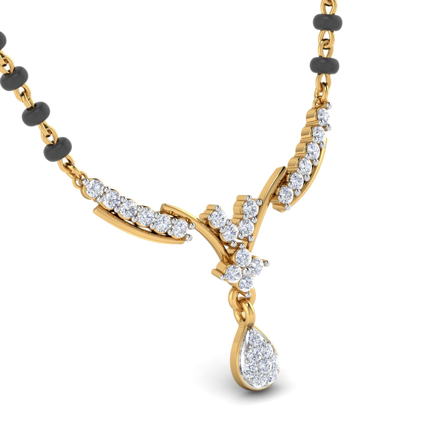 Nidal Jewels | Harmony Gold and Diamond Mangalsutra Set - Nidal Jewels