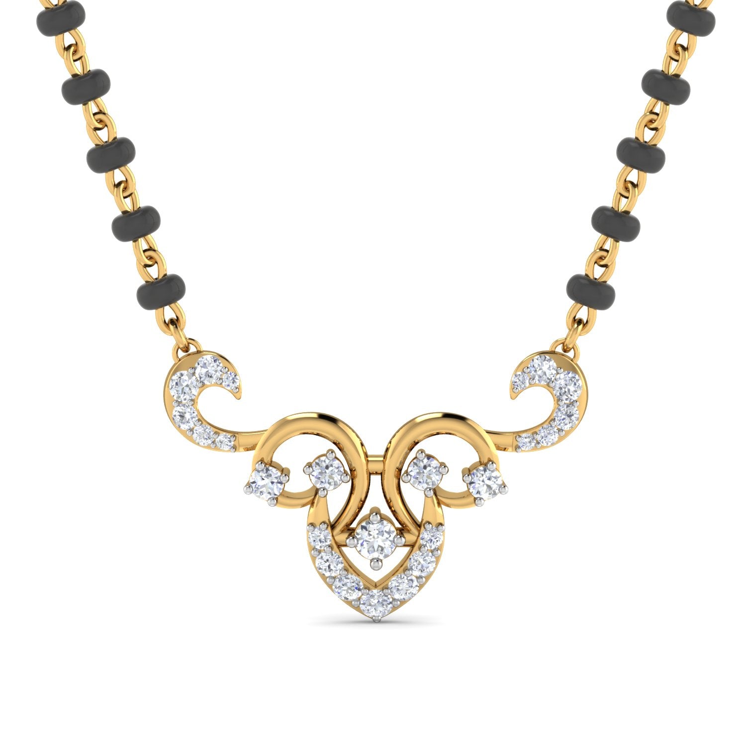 Nidal Jewels | Blooming Love Gold and Diamond Mangalsutra Set