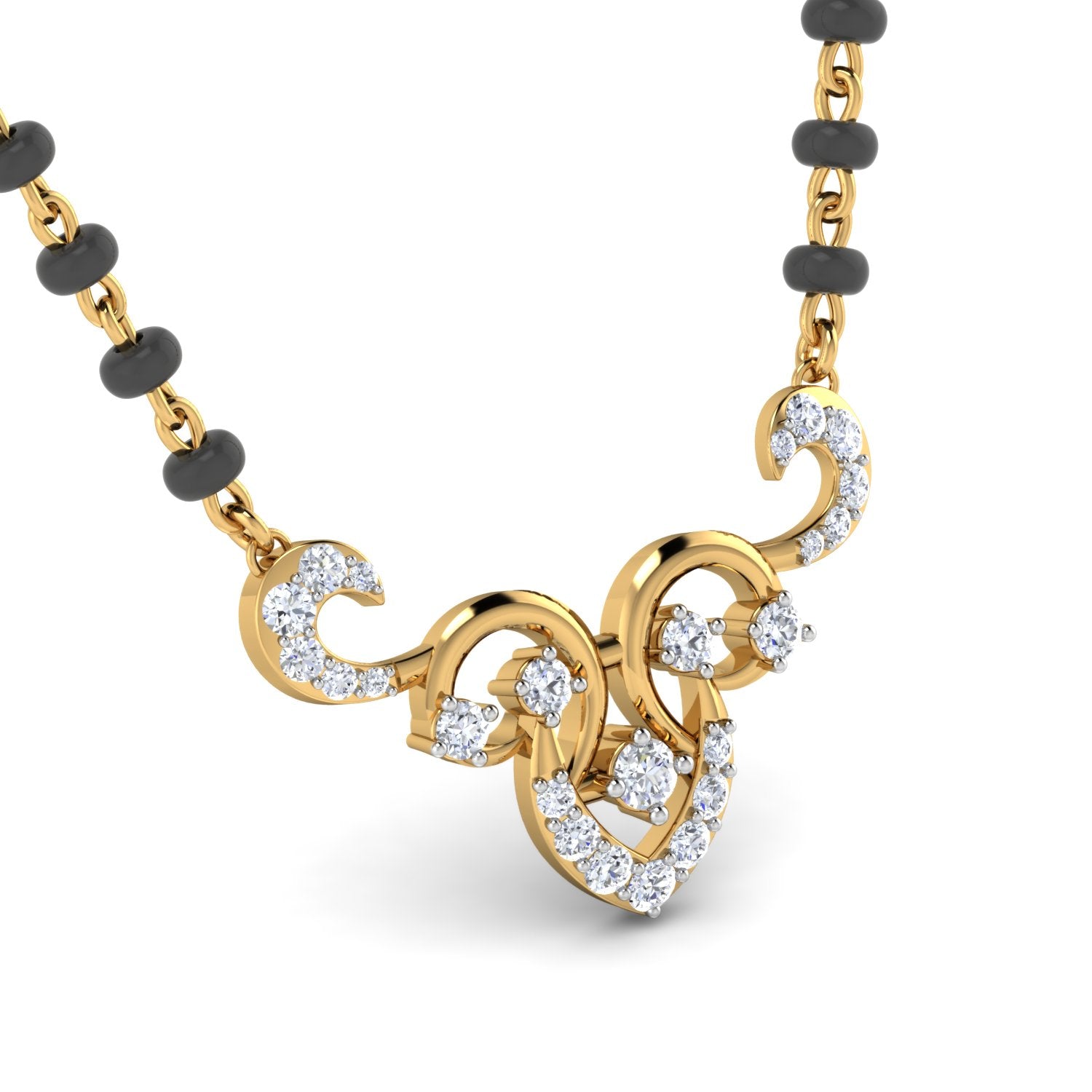 Nidal Jewels | Blooming Love Gold and Diamond Mangalsutra Set