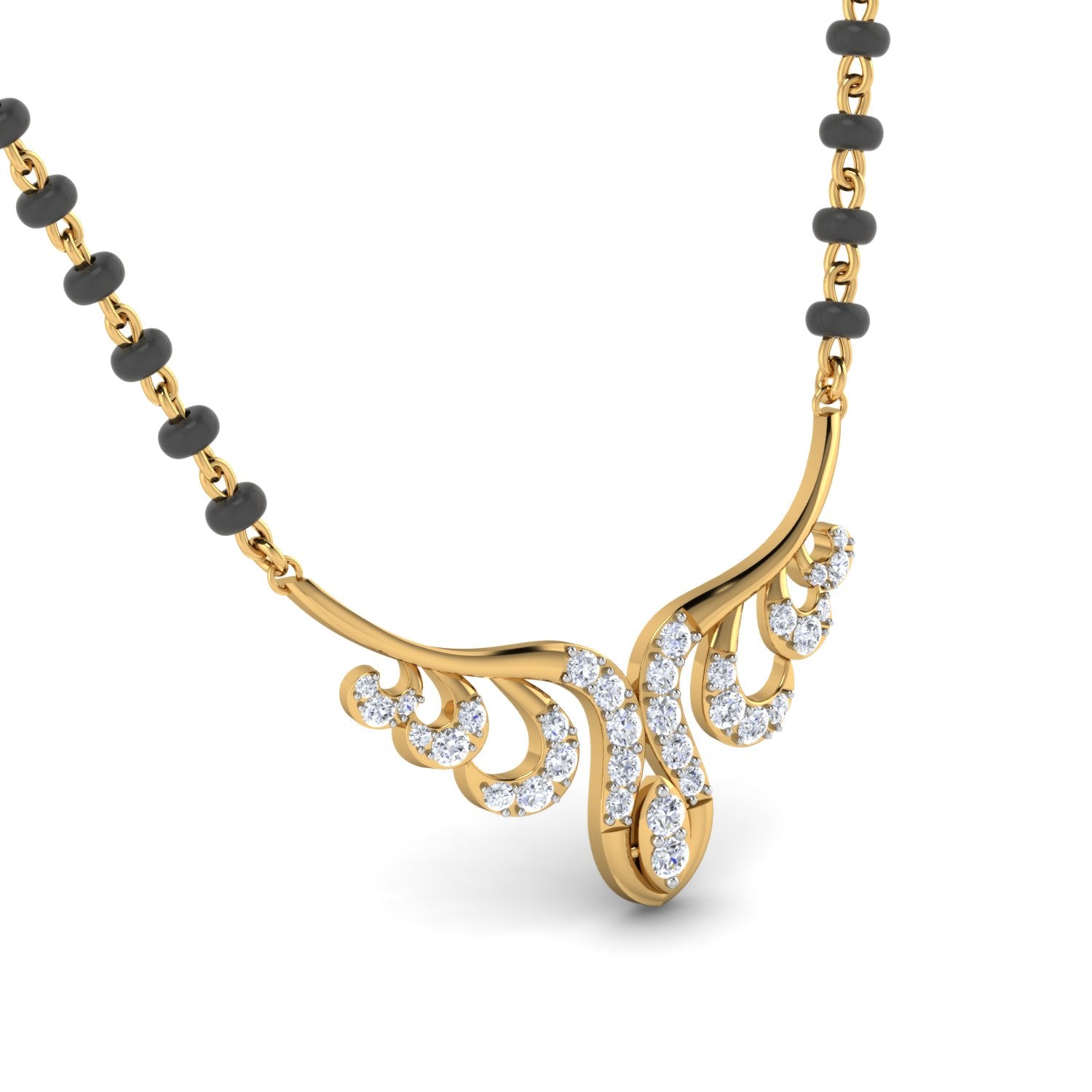Nidal Jewels | Twirling Wings Gold and Diamond Mangalsutra Set