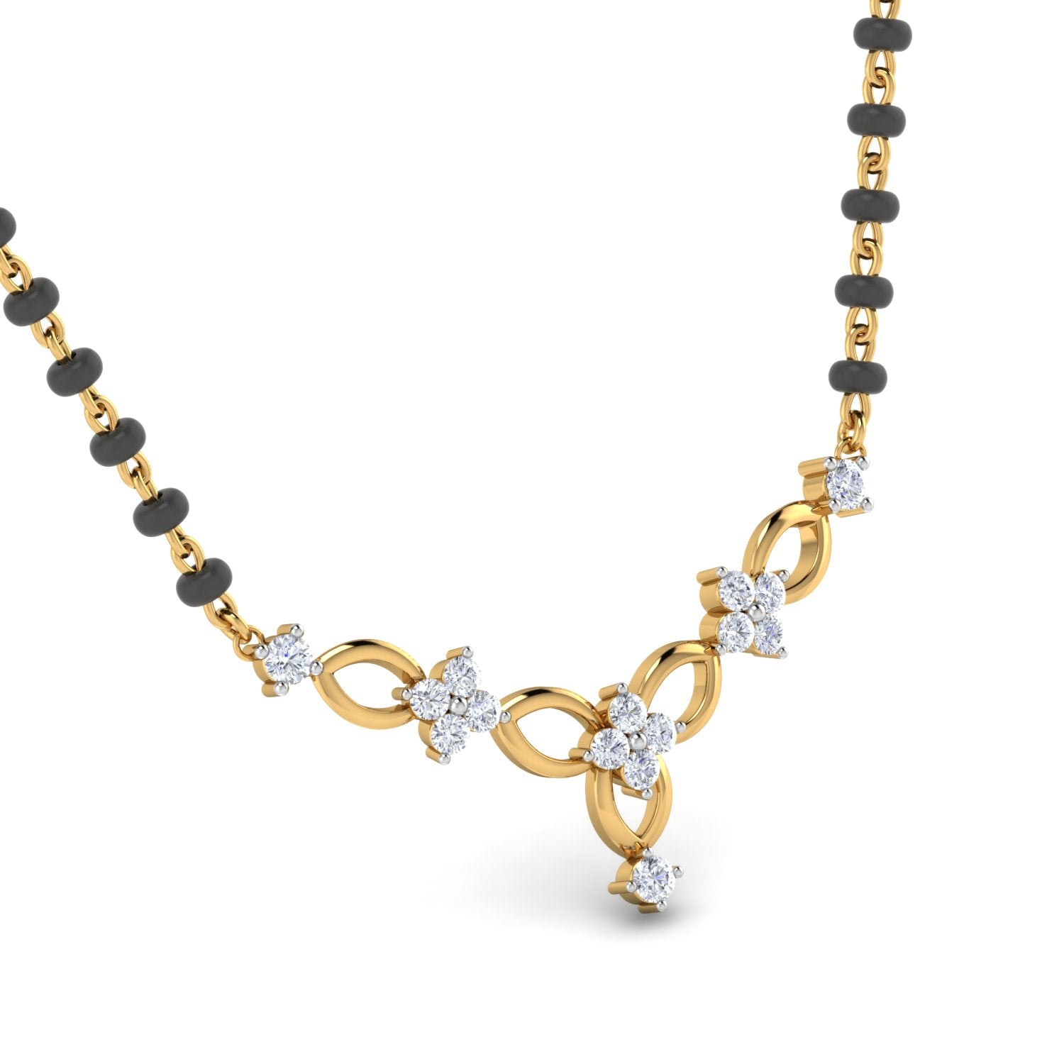 Nidal Jewels | Endless Love Gold and Diamond Mangalsutra Set - Nidal Jewels