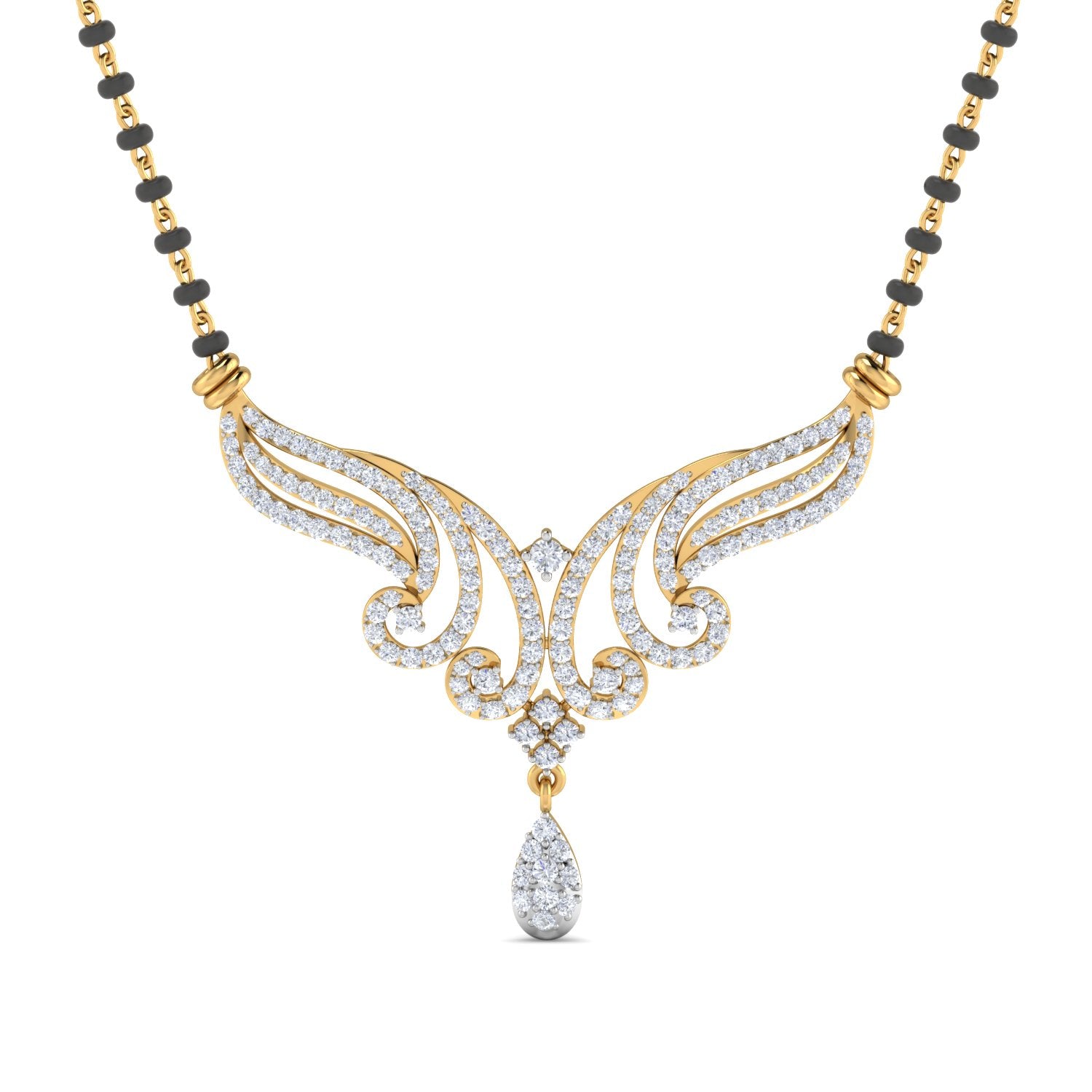 Nidal Jewels | Tied by Love Gold and Diamond Mangalsutra Set - Nidal Jewels