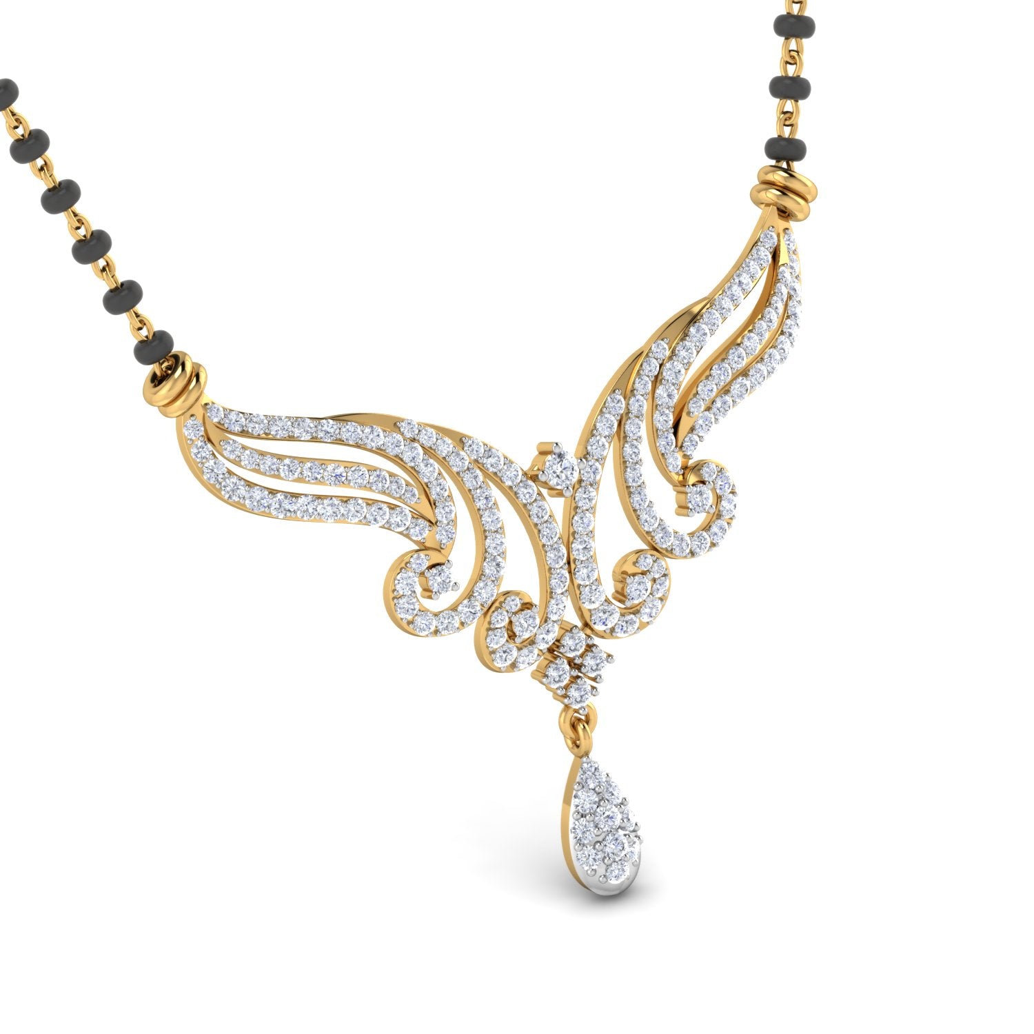 Nidal Jewels | Tied by Love Gold and Diamond Mangalsutra Set - Nidal Jewels