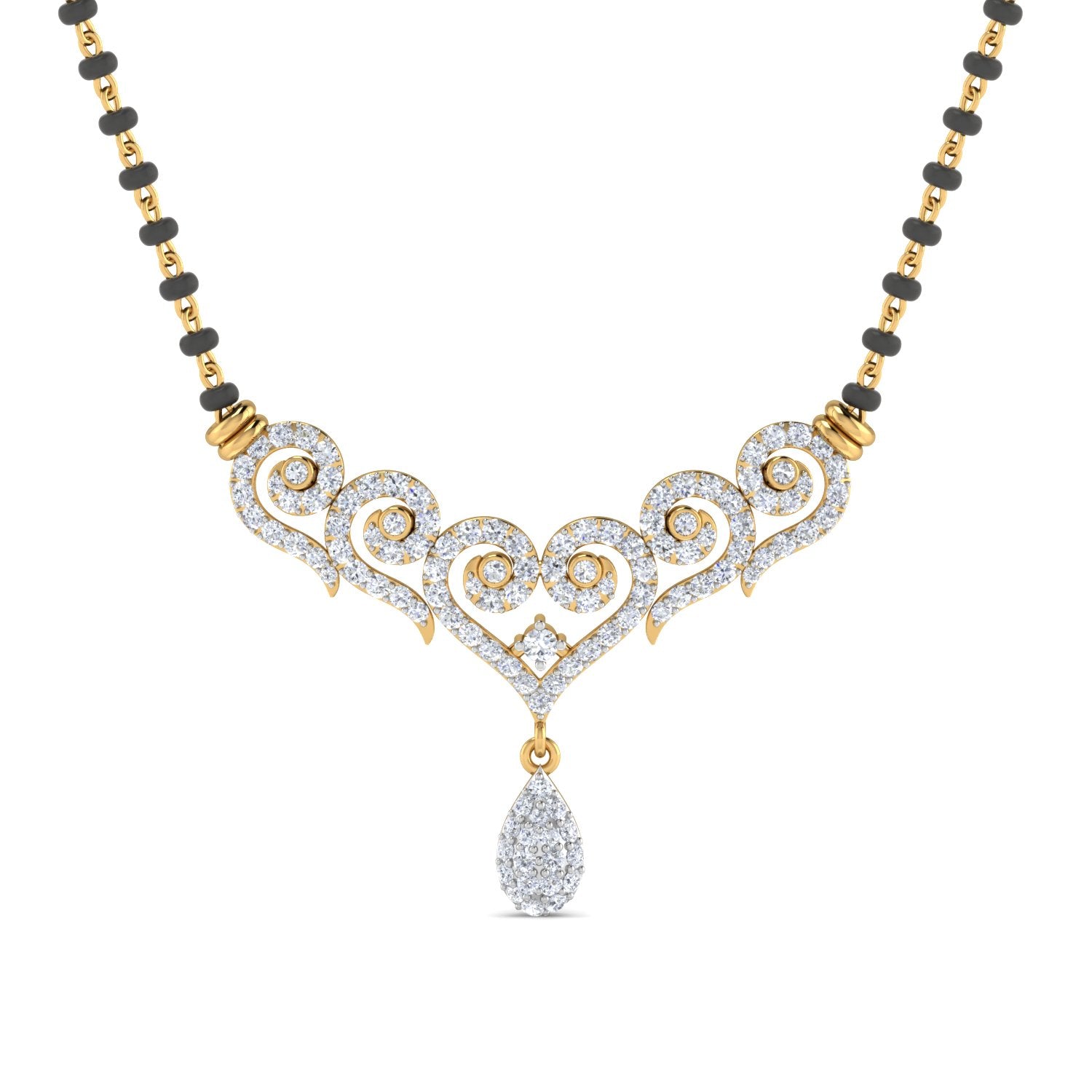 Nidal Jewels | Unified Hearts Gold and Diamond Mangalsutra Set