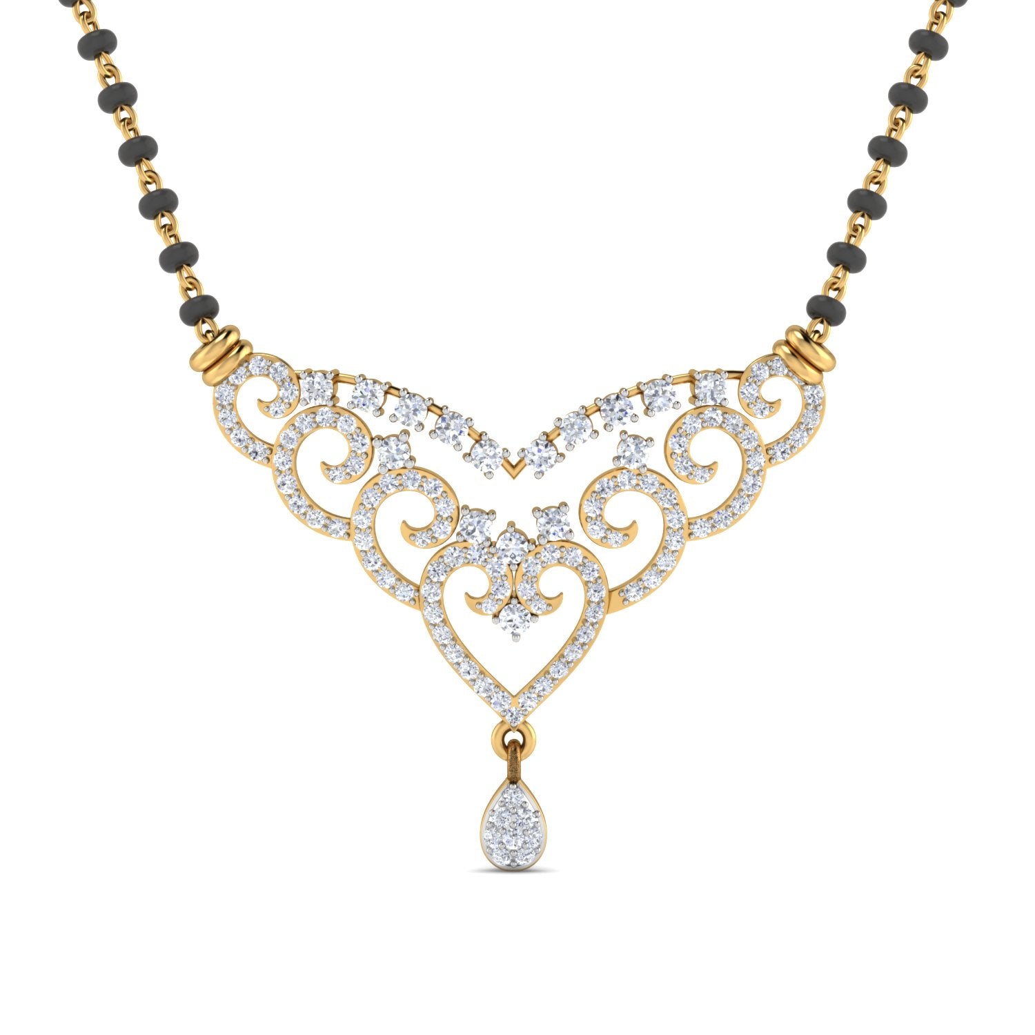 Nidal Jewels | Eternal Ties Gold and Diamond Mangalsutra Set - Nidal Jewels
