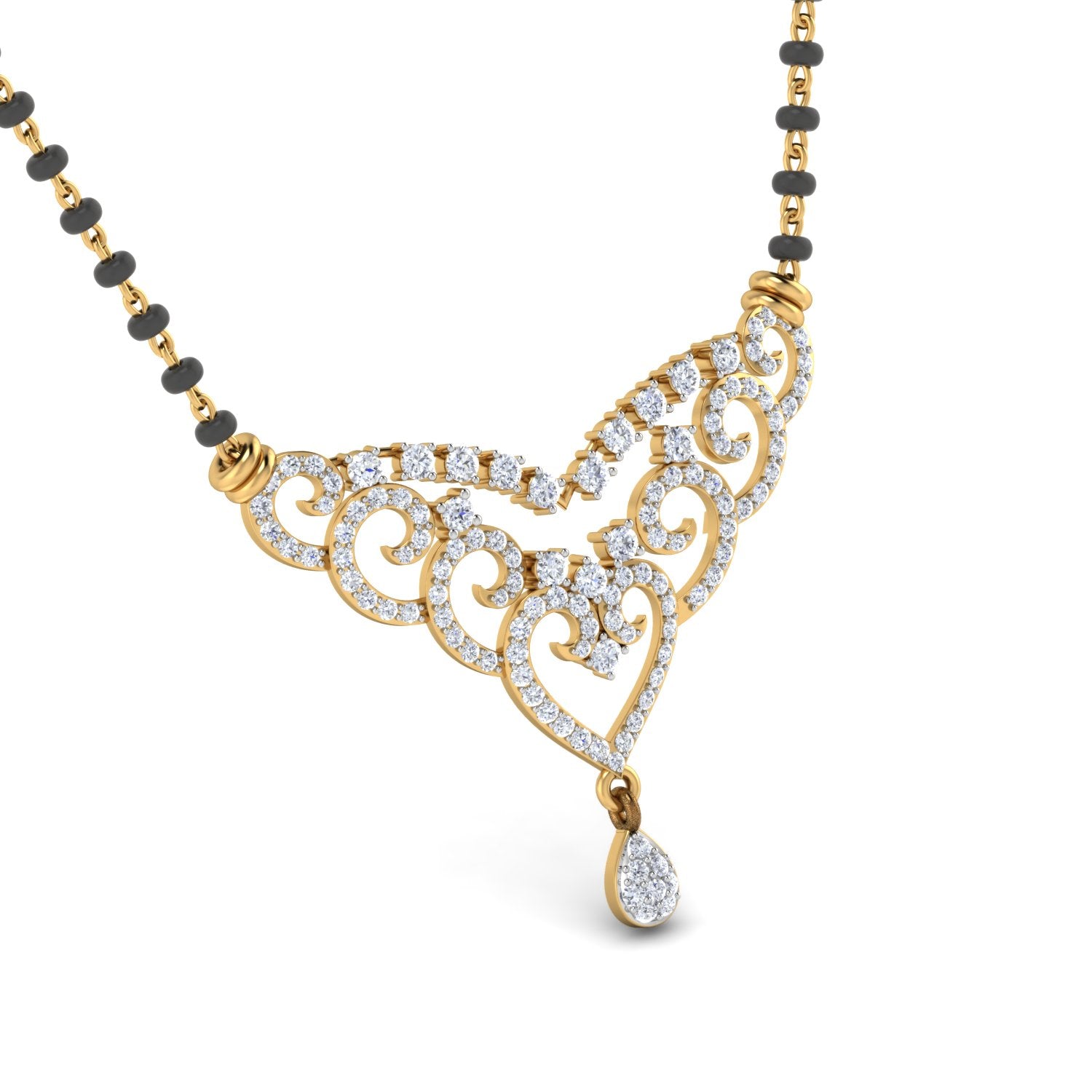 Nidal Jewels | Eternal Ties Gold and Diamond Mangalsutra Set - Nidal Jewels