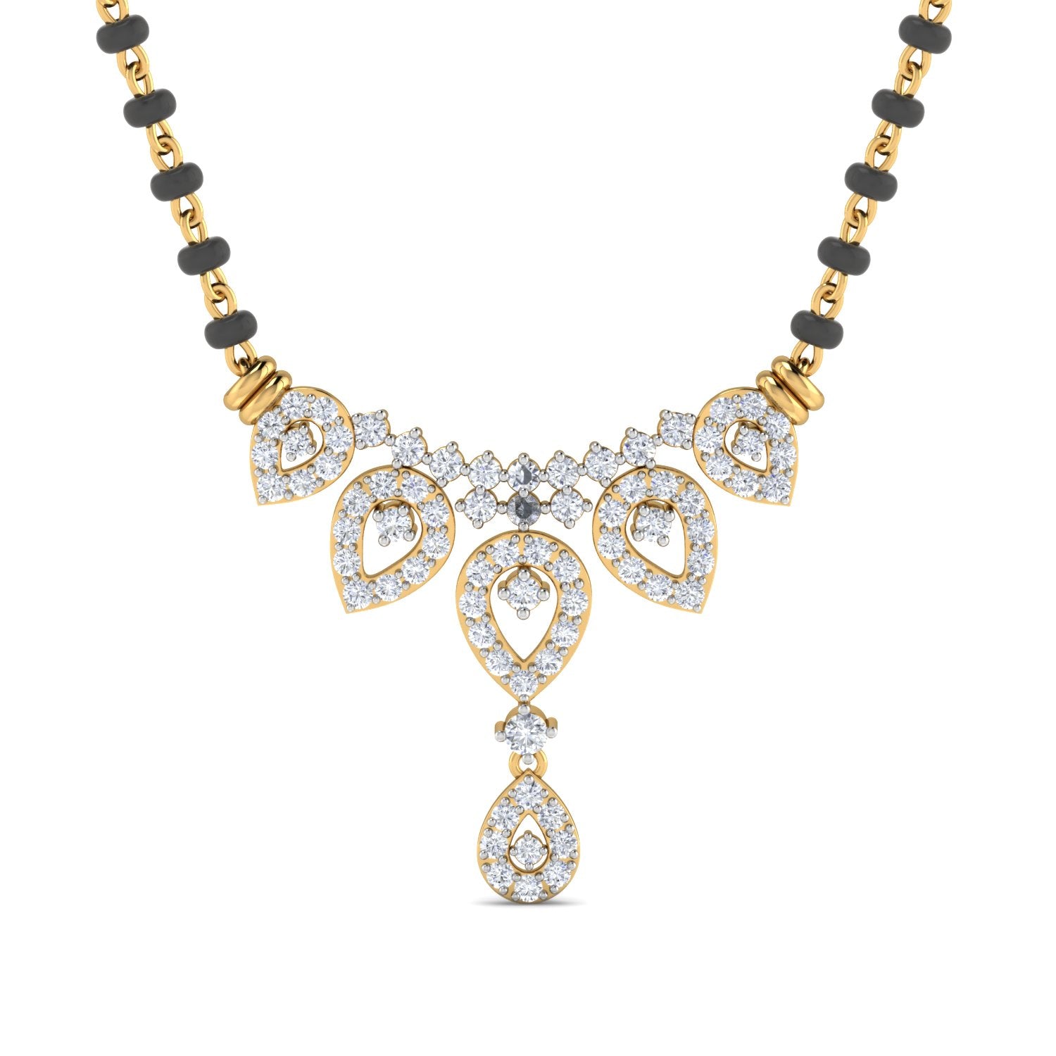 Nidal Jewels | Linked in Love Gold and Diamond Mangalsutra Set - Nidal Jewels