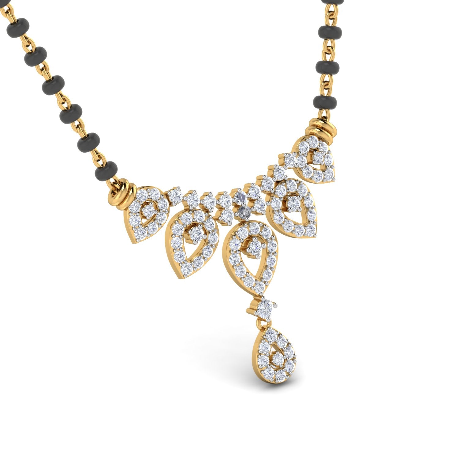 Nidal Jewels | Linked in Love Gold and Diamond Mangalsutra Set - Nidal Jewels