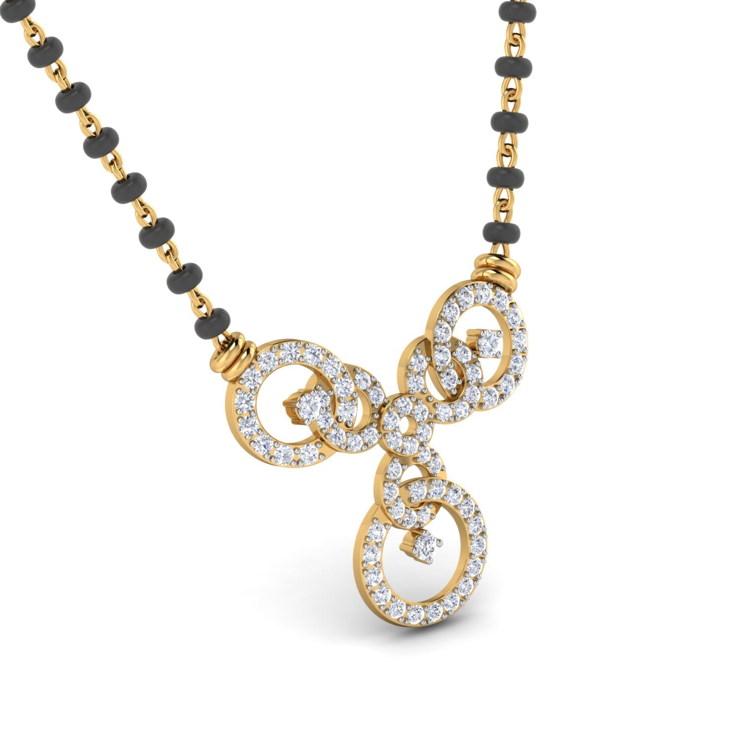 Nidal Jewels | Infinity Knot Gold and Diamond Mangalsutra Set - Nidal Jewels