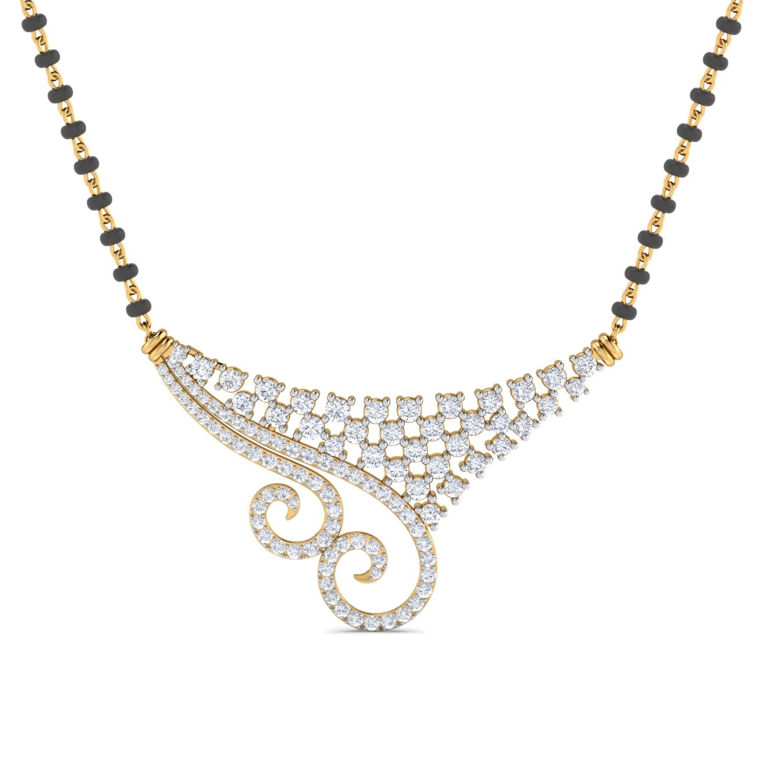 Nidal Jewels | Enduring Bond Gold and Diamond Mangalsutra Set - Nidal Jewels