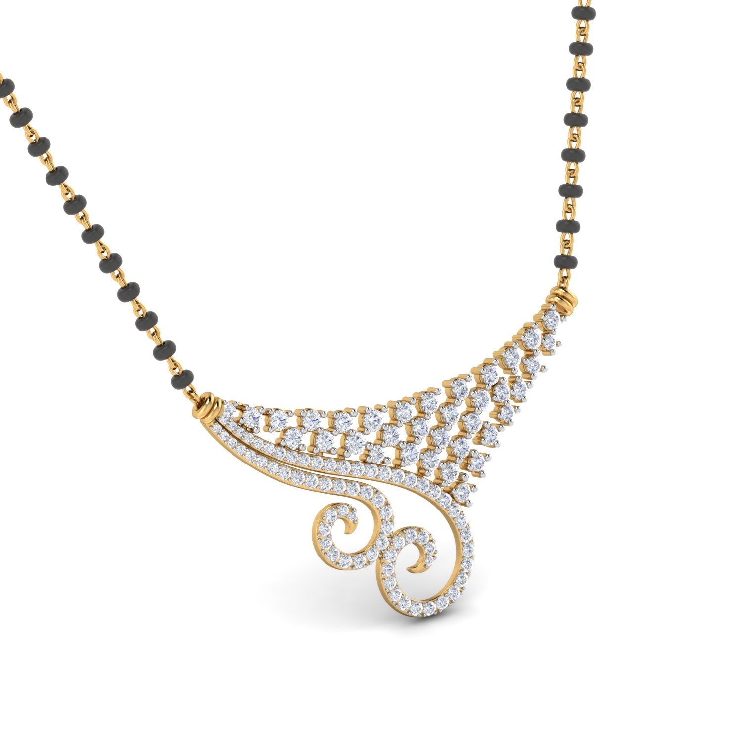 Nidal Jewels | Enduring Bond Gold and Diamond Mangalsutra Set - Nidal Jewels