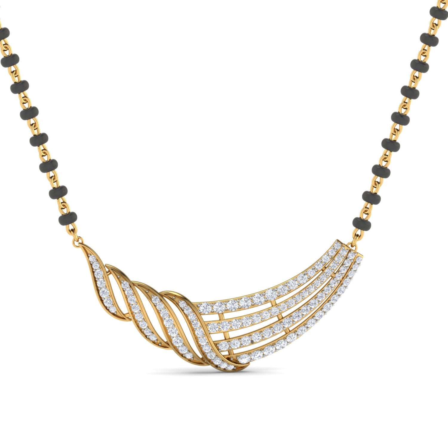 Nidal Jewels |  Infinite Bond Gold and Diamond Mangalsutra Set - Nidal Jewels