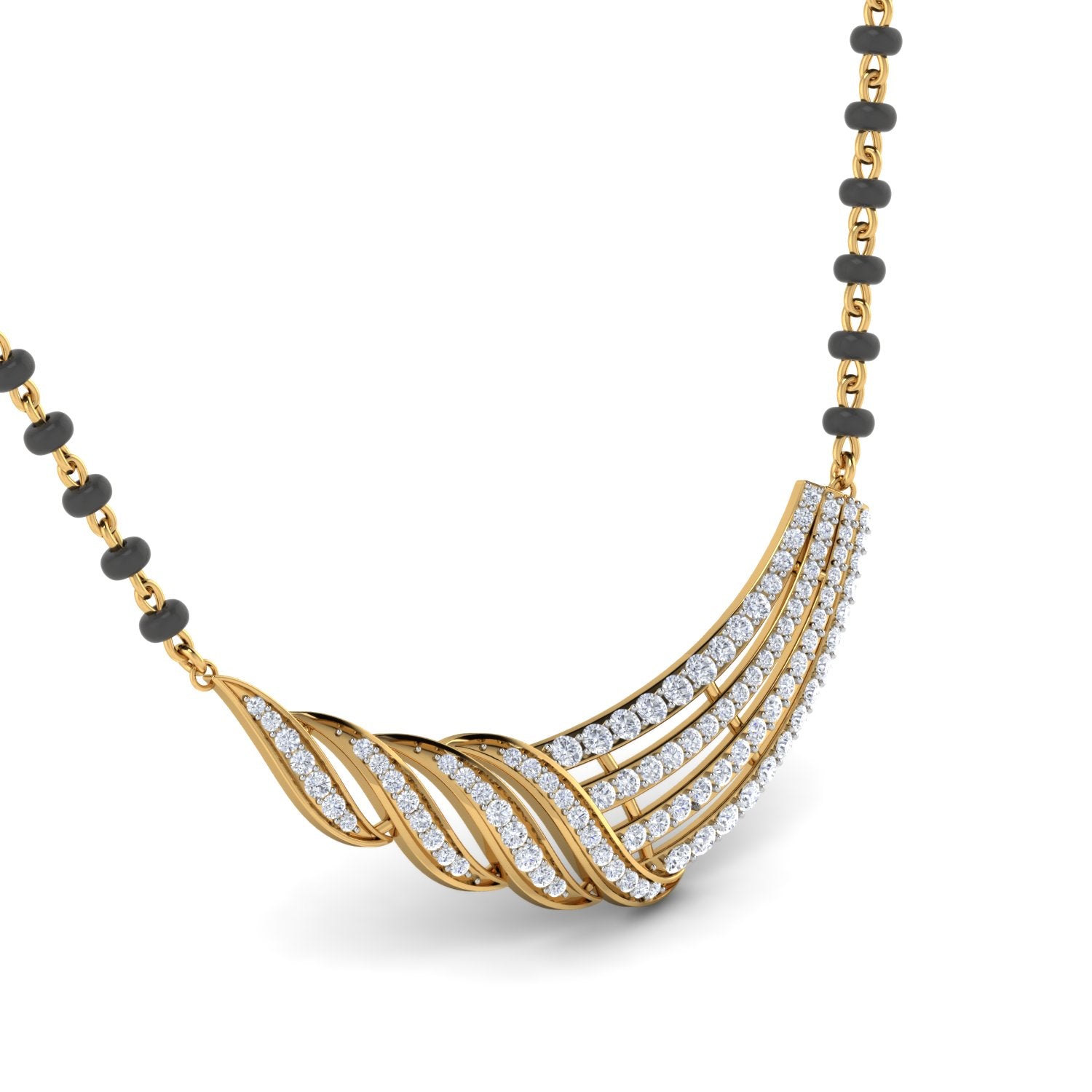 Nidal Jewels | Soulful Gold and Diamond Mangalsutra Set - Nidal Jewels