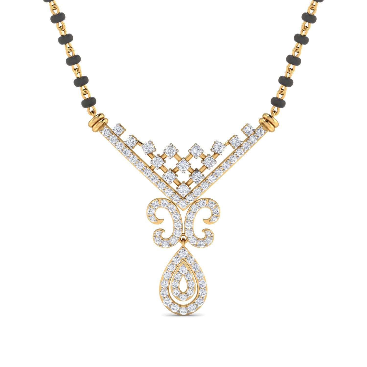 Nidal Jewels | True Knot Gold and Diamond Mangalsutra Set - Nidal Jewels