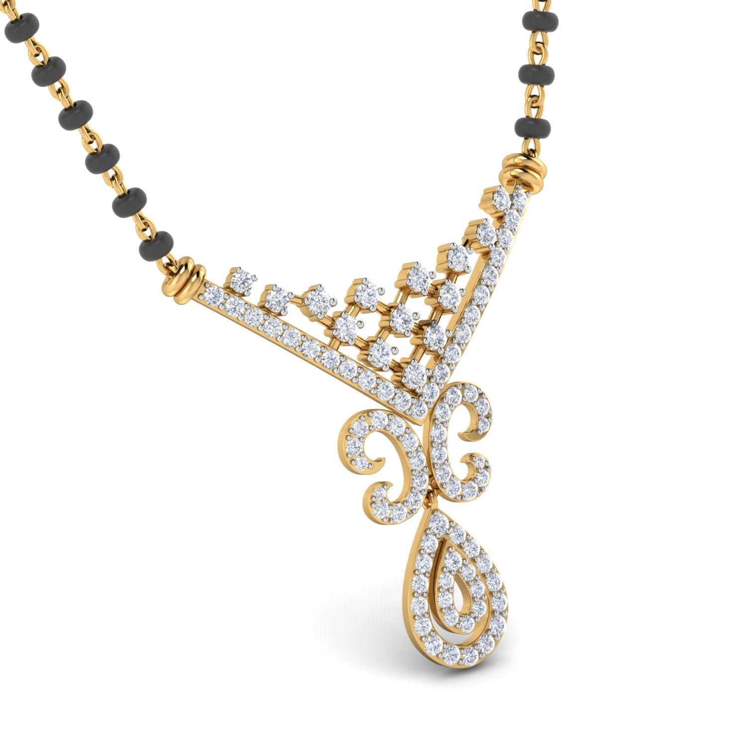 Nidal Jewels | True Knot Gold and Diamond Mangalsutra Set - Nidal Jewels
