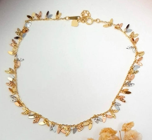 Nidal Jewels | Trio Leaf Cascade Rose Gold Bracelet