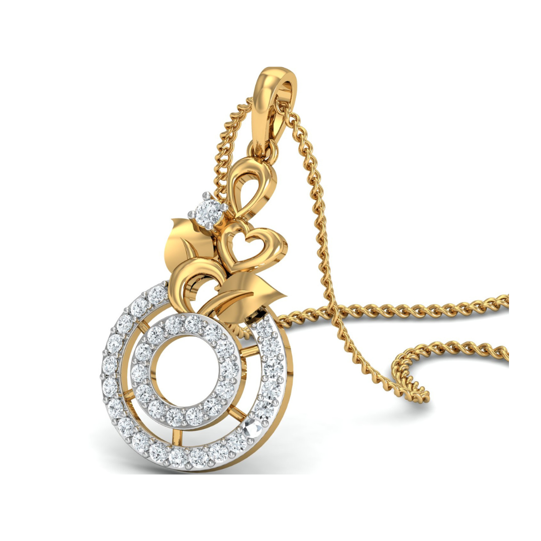 Nidal Jewels | Golden Heartscape Gold and Diamond Pendant Set