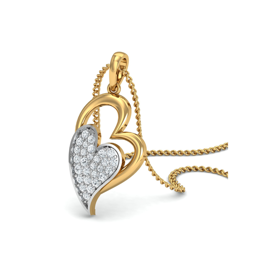 Nidal Jewels | Golden Heartbeat Gold and Diamond Pendant Set