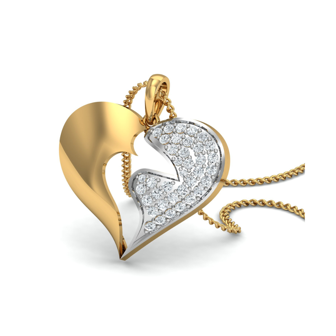 Nidal Jewels | Cosmic Heart Gold and Diamond Pendant Set