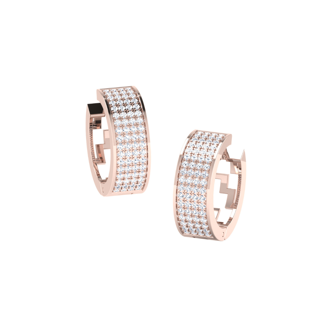 Nidal Jewels | Caged Radiance White Gold Hoops - Nidal Jewels