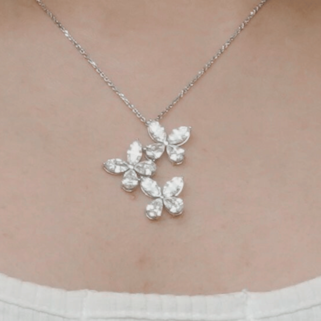 Nidal Jewels | Crystal Butterfly Blossom Pendant - Nidal Jewels