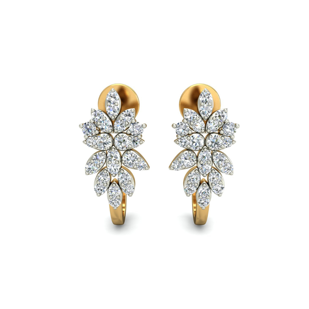 Nidal Jewels | Blossom Gold & Marquise Diamond  Hoops - Nidal Jewels