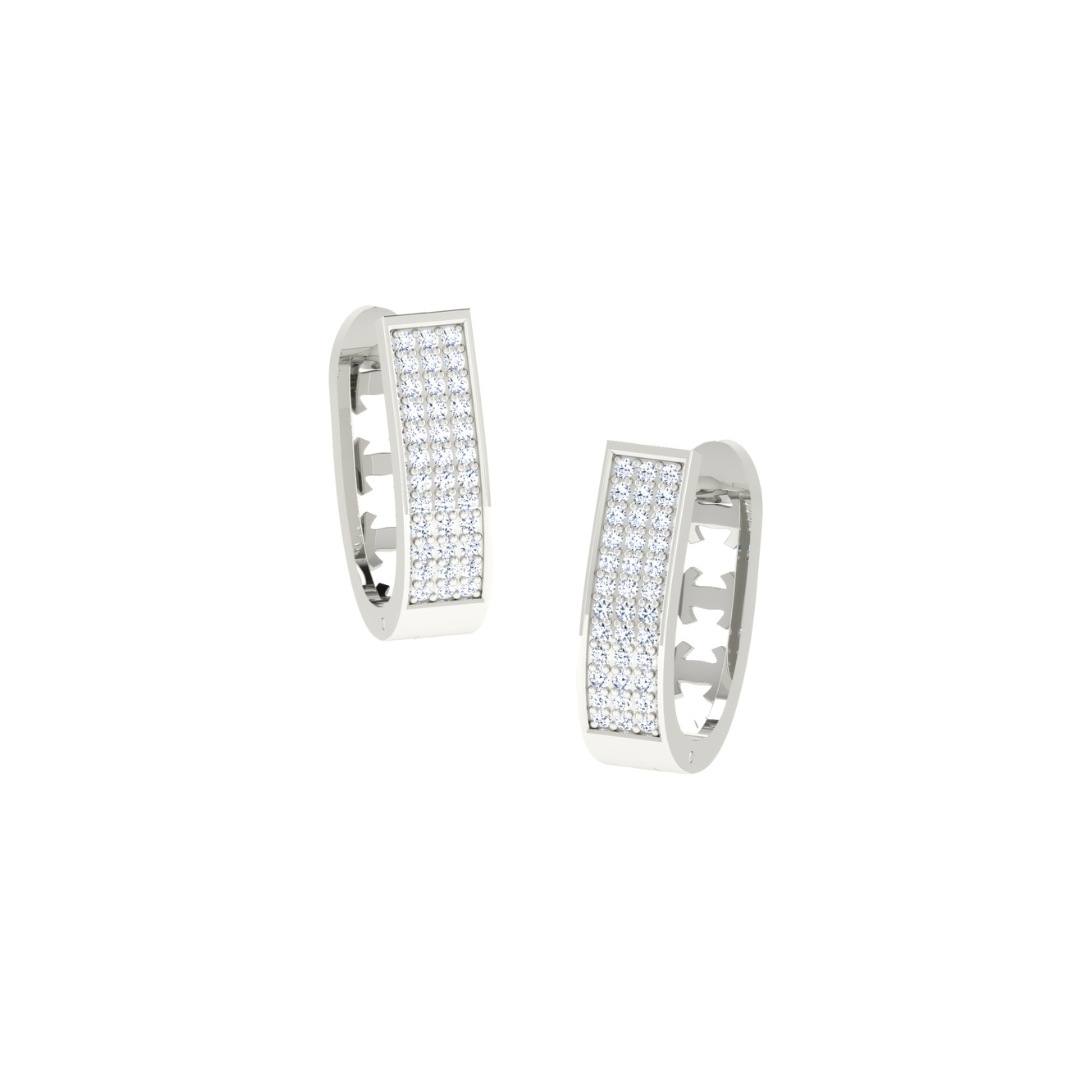 Nidal Jewels | Urban Edge Oblong Diamond & Rose Gold Hoops - Nidal Jewels