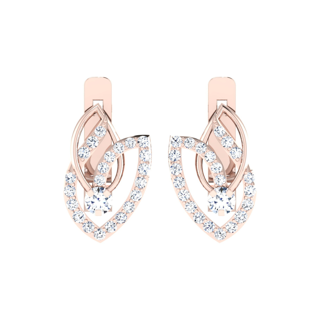 Nidal Jewels | Glimmering Gilt Diamond Stud Solitaire Earrings