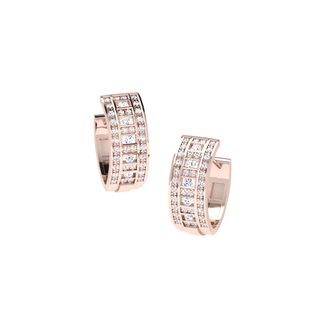 Nidal Jewels | Modern Mosaic White Gold Hoops - Nidal Jewels