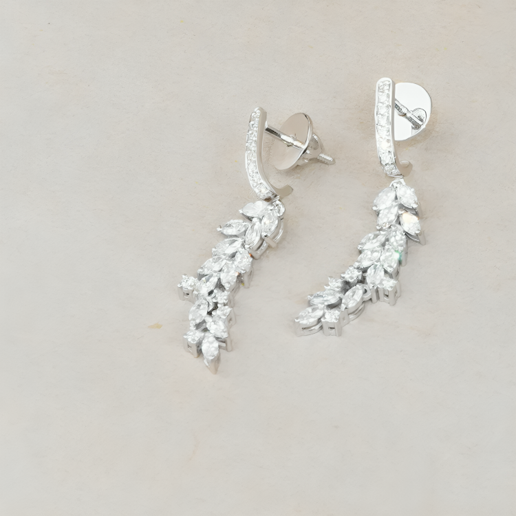 Nidal Jewels | Eternal Grace Leaf Dangle Earrings - Nidal Jewels