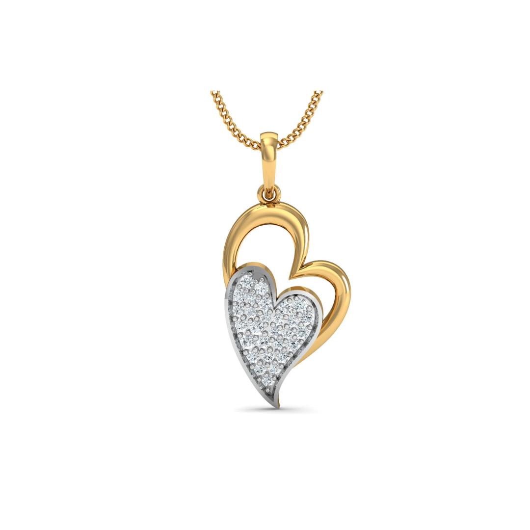 Nidal Jewels | Golden Heartbeat Gold and Diamond Pendant Set