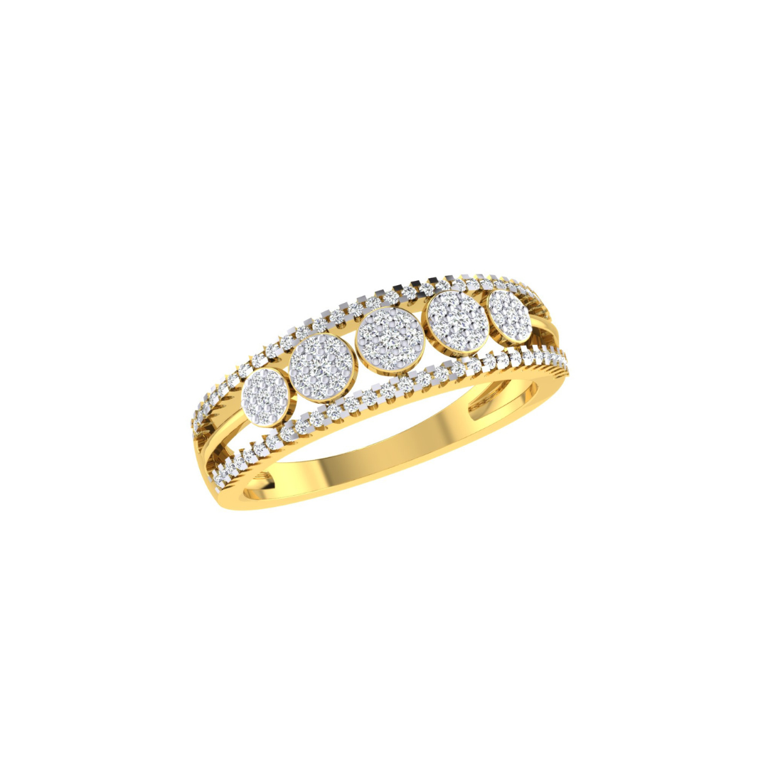 Nidal Jewels | Opulent Orchid Diamond Stud Ring - Nidal Jewels