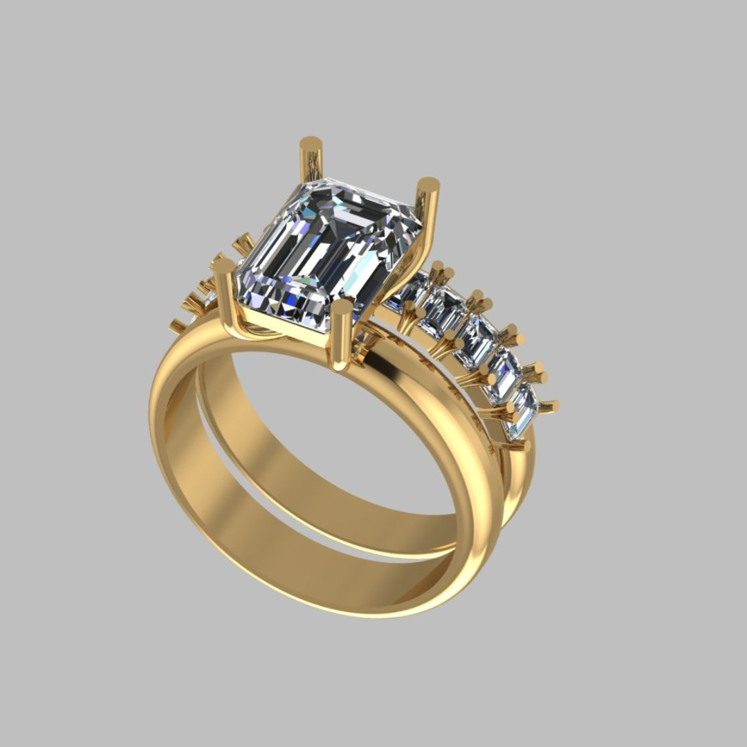 Nidal Jewels | Emerald Shaped 3 Carat Solitaire Ring