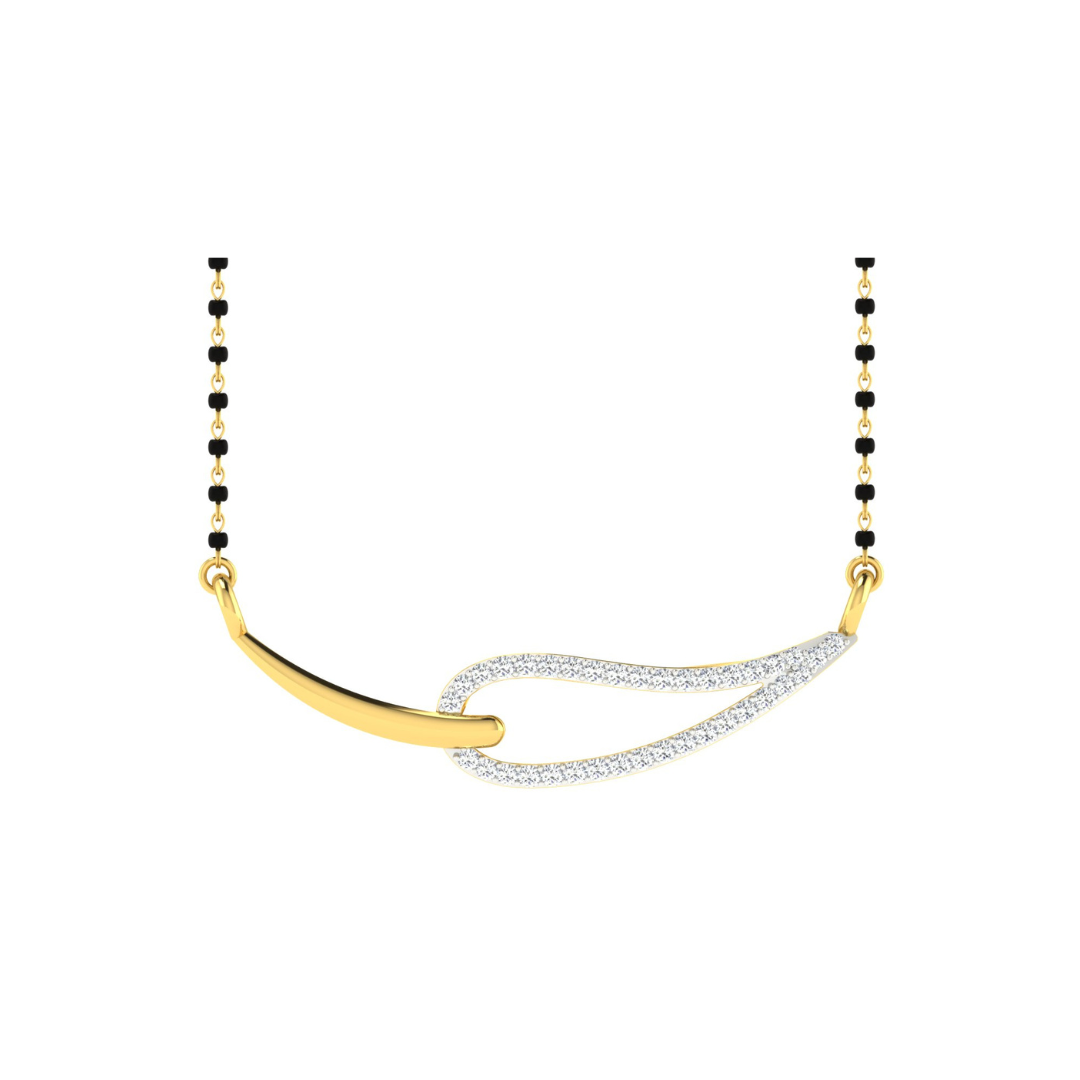 Nidal Jewels | Linked in Loved Gold and Diamond Mangalsutra Set - Nidal Jewels
