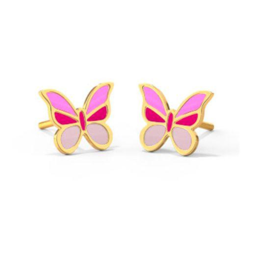 Nidal Jewels | Butterfly Shaped Gold Stud Earrings