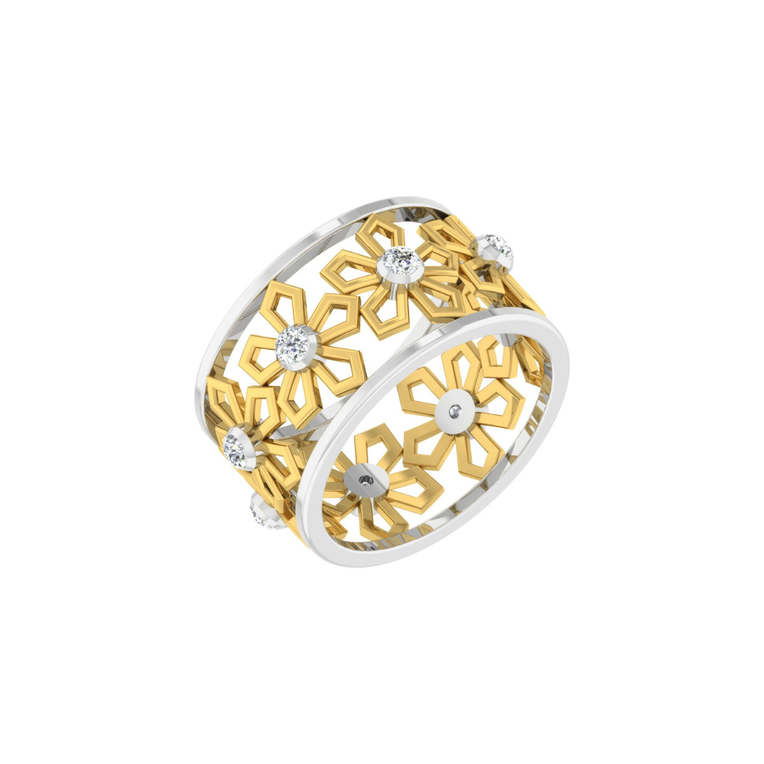 Nidal Jewels| Bella Petal Gold and Diamond Band - Nidal Jewels