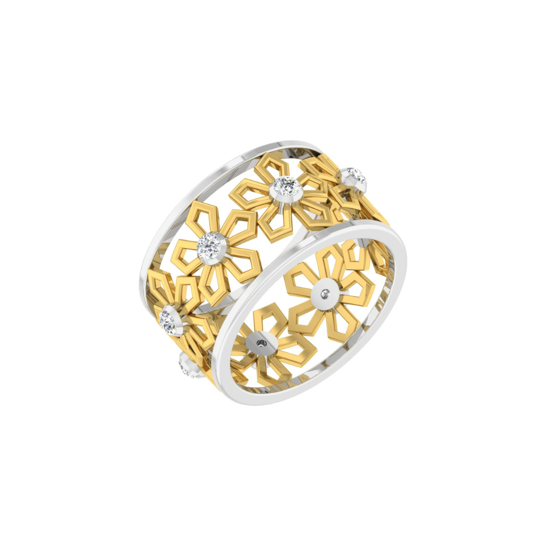 Nidal Jewels| Bella Petal Gold and Diamond Band