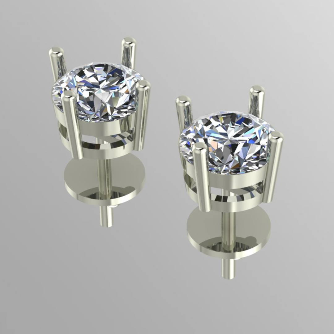 Nidal Jewels | Frosted Petals Solitaire Earrings