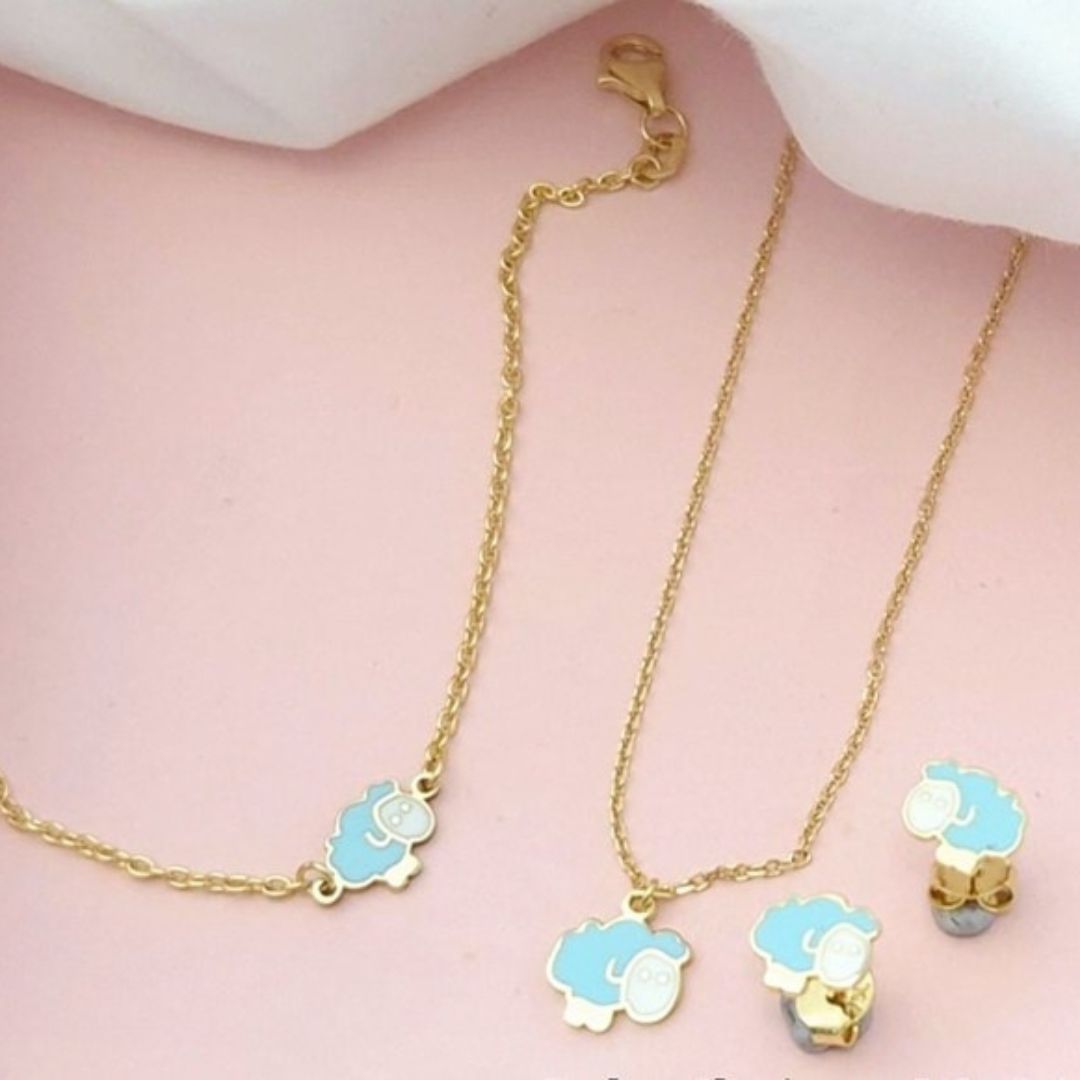 Nidal Jewels | Tiny Sheep Shine Baby Bracelet and Chain Set