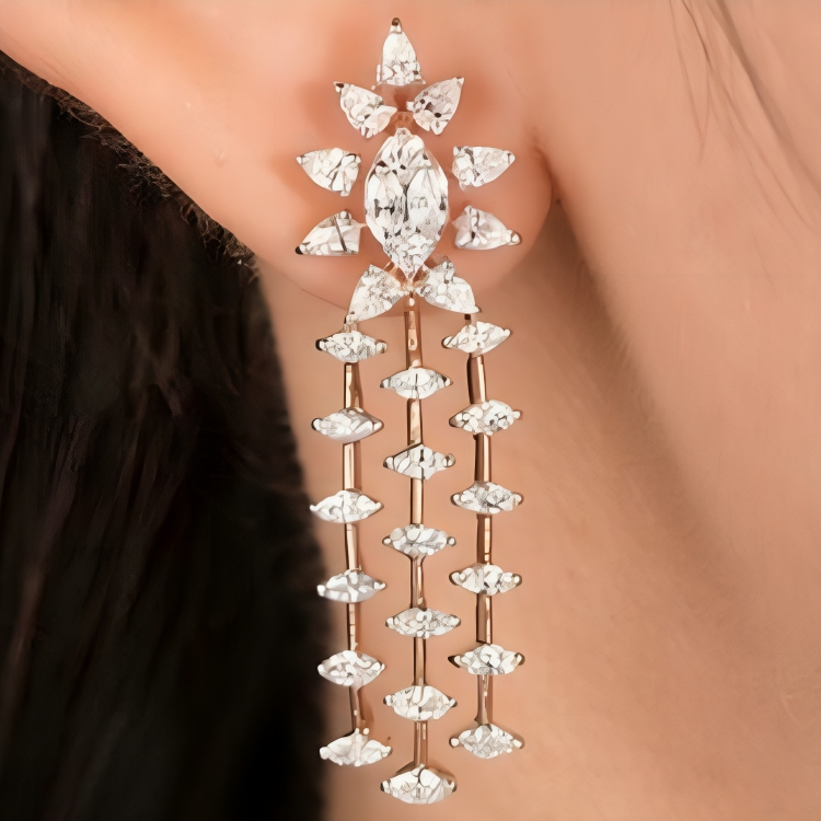 Nidal Jewels | IGI Certified Petal Prism Diamond Earrings