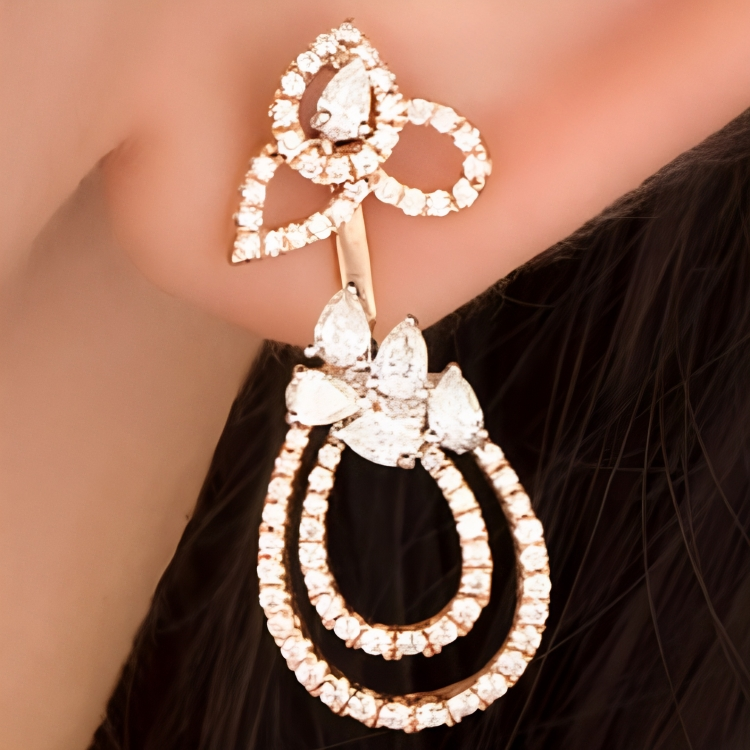 Nidal Jewels | IGI Certified Petal Halo Earrings
