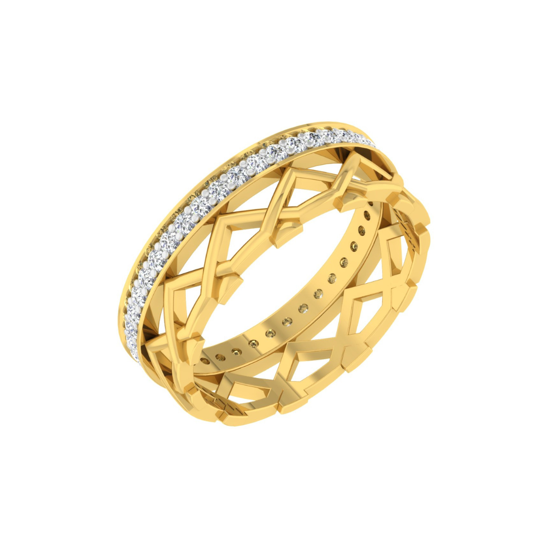 Nidal Jewels| Mira Gold Diamond Lattice Band - Nidal Jewels