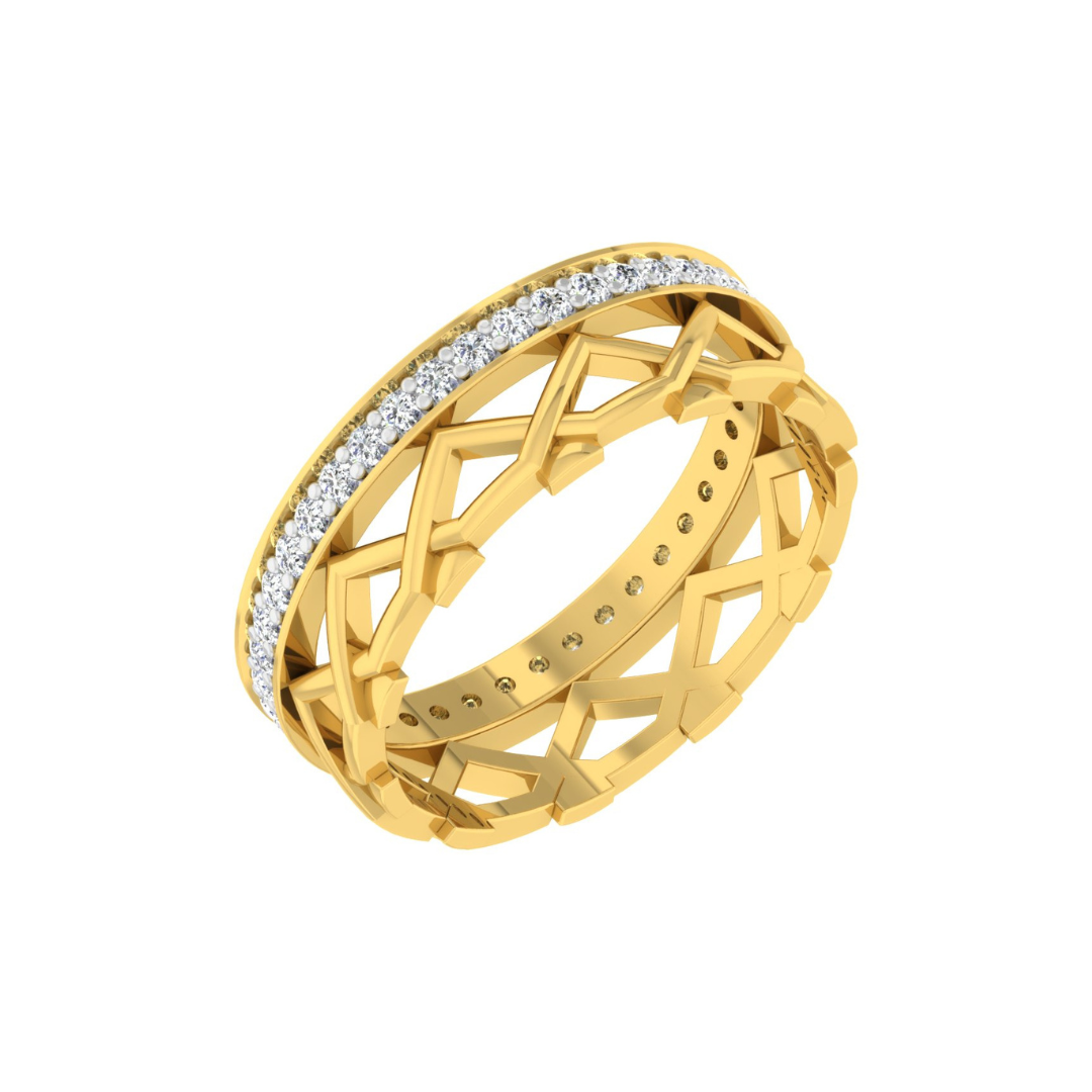 Nidal Jewels| Mira Gold Diamond Lattice Band