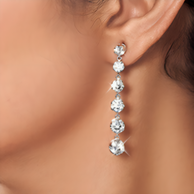 Nidal Jewels | Radiant Cascade Crystal Drop Earrings - Nidal Jewels
