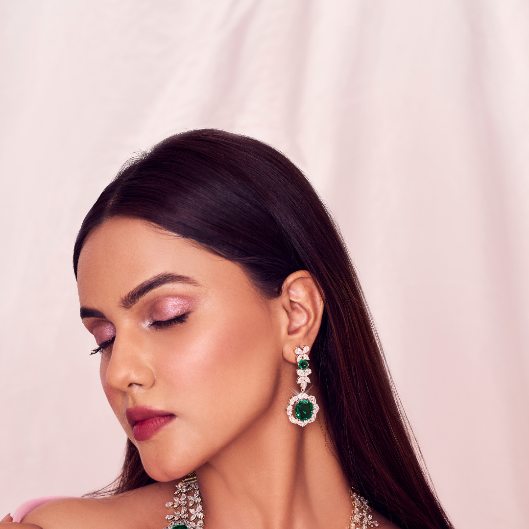 Nidal Jewels | Radiant Emerald Cascade Earrings