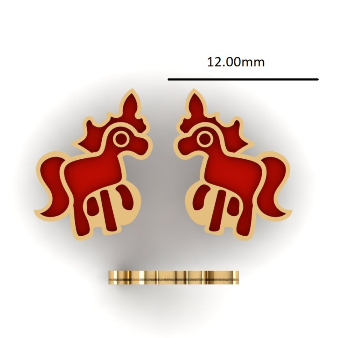 Nidal Jewels | Unicorn Shaped Enamel Earrings