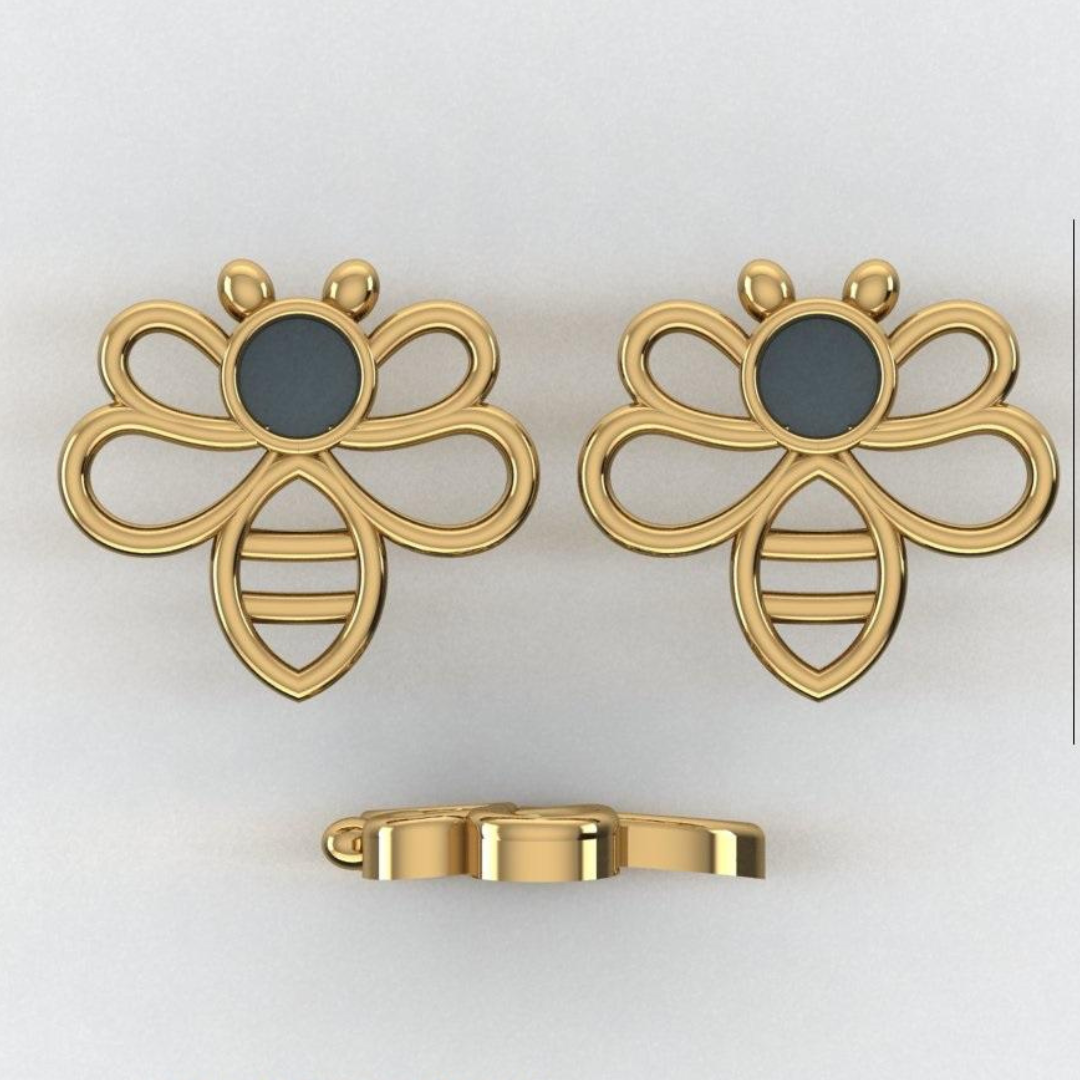 Nidal Jewels | Bee-Shaped Gold Stud Earrings