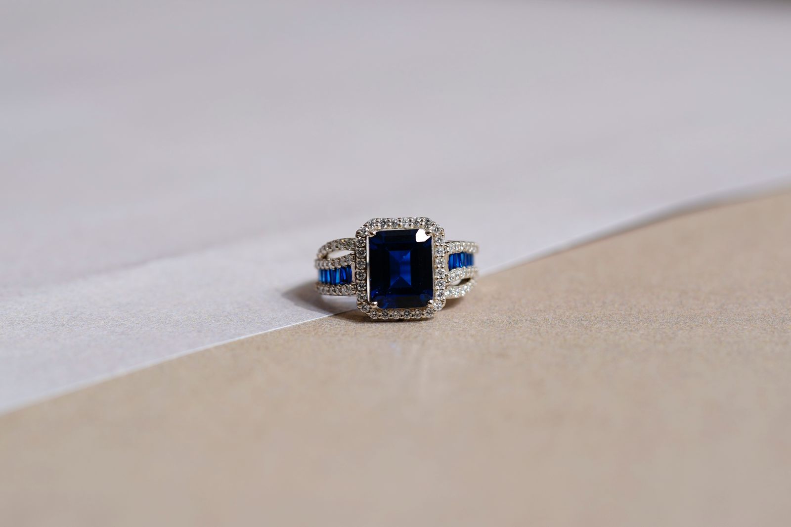 Nidal Jewels | Deep Blue Sapphire Majesty Diamond Ring - Nidal Jewels