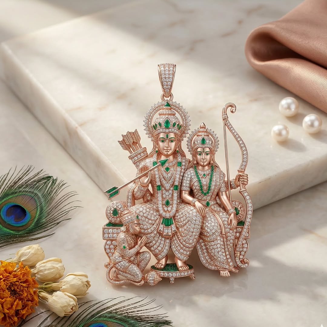 Ram Darbar Diamond Pendant | Small Elegant Daily Wear Jewelry