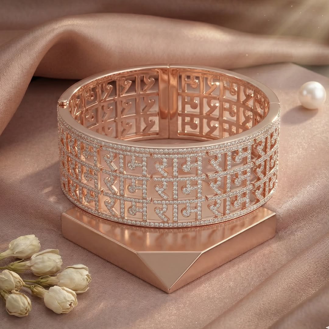 Nidal Jewels | Ram Naam Diamond Kada Bangle